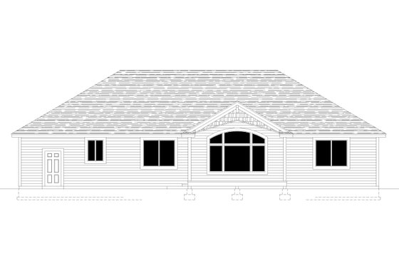 Exterior - Rear Elevation for Traditional House Plan #112-203 - 3 bed, 2.5 bath