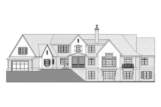 Exterior - Rear Elevation for Country House Plan #901-104 - 3 bed, 2.5 bath