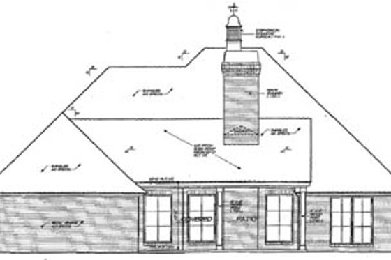 Exterior - Rear Elevation for European House Plan #310-365 - 4 bed, 2.5 bath