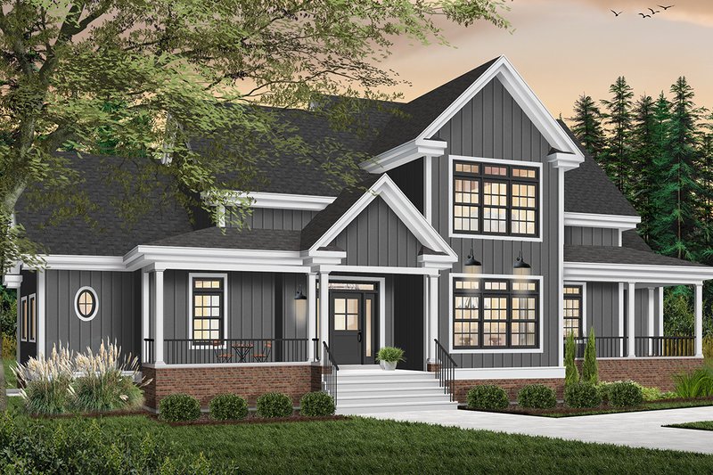 House Design - Country Exterior - Front Elevation Plan #23-234