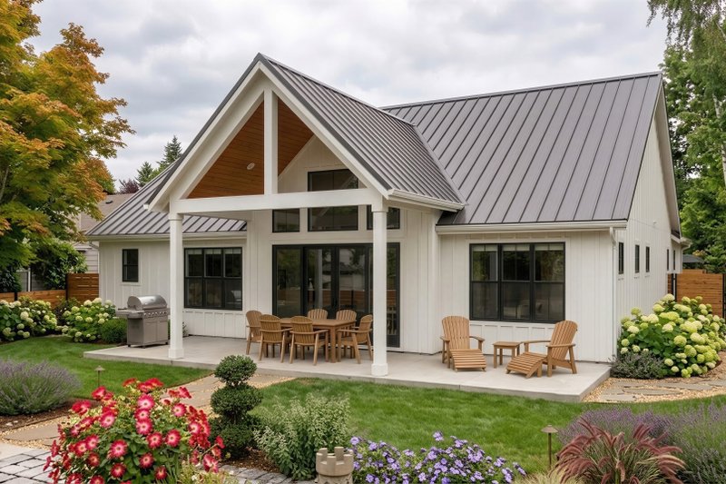 House Blueprint - Exterior - Front Elevation 3 for Farmhouse House Plan #48-1219 - 2 bed, 2 bath
