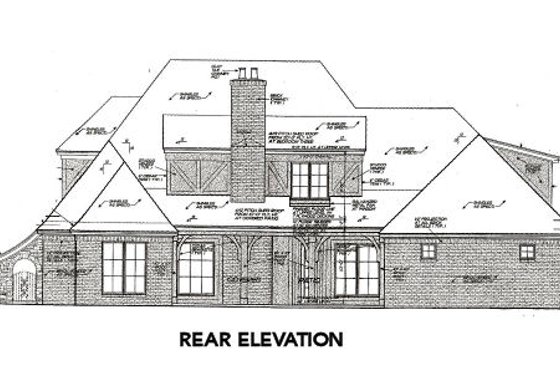 Exterior - Rear Elevation for Tudor House Plan #310-656 - 4 bed, 4.5 bath