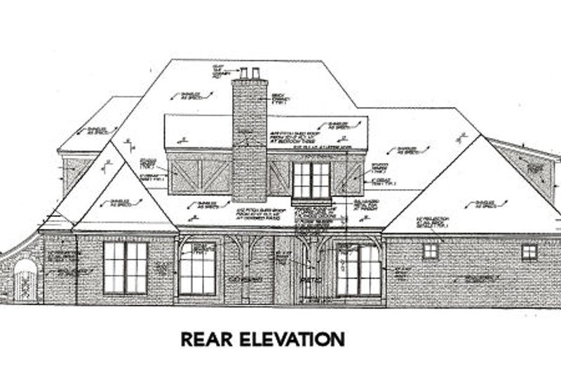 House Design - Exterior - Rear Elevation for Tudor House Plan #310-656 - 4 bed, 4.5 bath