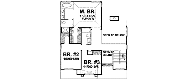 Traditional Floor Plan - Upper Floor Plan #50-281