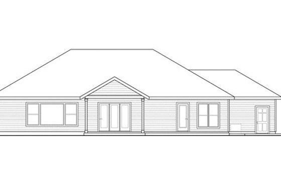 Exterior - Rear Elevation for Craftsman House Plan #124-842 - 3 bed, 2 bath