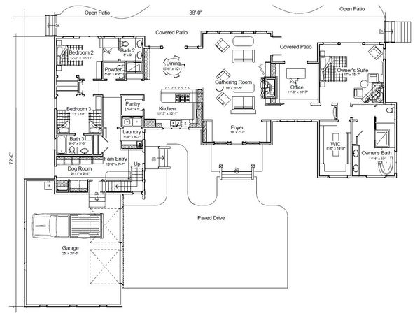 Home Plan - Craftsman Floor Plan - Main Floor Plan #451-20