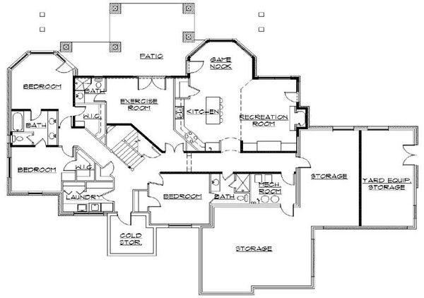 Dream House Plan - European Floor Plan - Lower Floor Plan #5-389