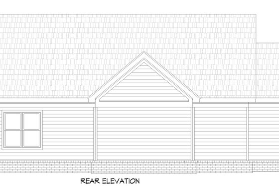 Exterior - Rear Elevation for Country House Plan #932-1072, 0.5 bath