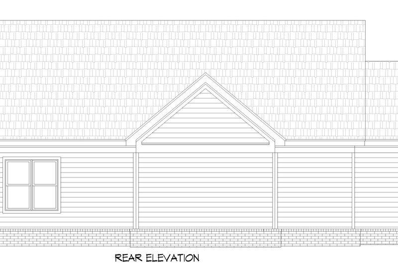 Architectural House Design - Exterior - Rear Elevation for Country House Plan #932-1072, 0.5 bath