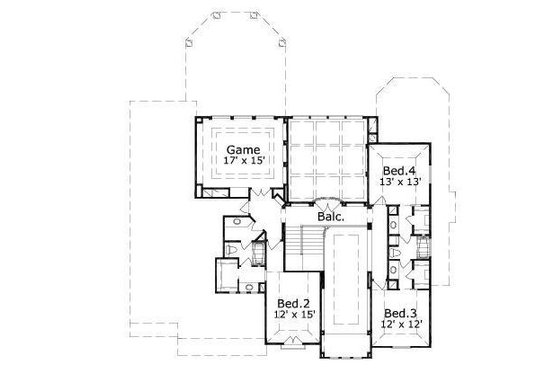 Floor Plan - Upper Floor for Mediterranean House Plan #411-252 - 5 bed, 4 bath