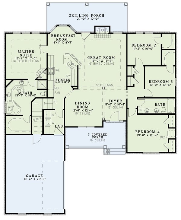 House Design - Colonial Floor Plan - Main Floor Plan #17-2892