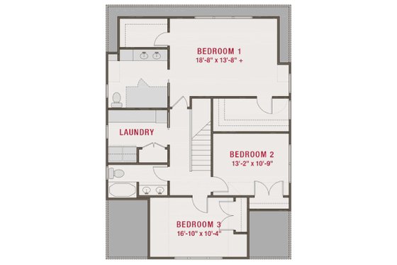 Floor Plan - Upper Floor for Craftsman House Plan #461-73 - 3 bed, 3 bath