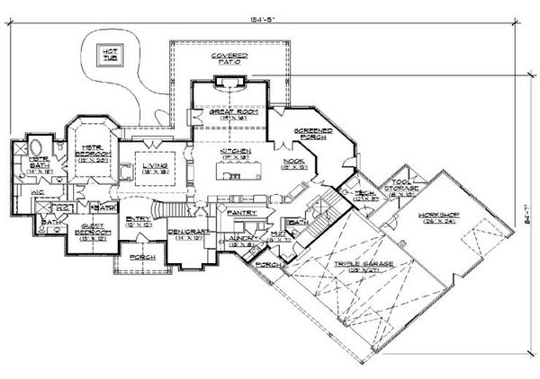 Home Plan - Colonial Floor Plan - Main Floor Plan #5-446