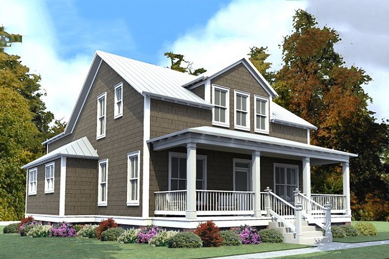 Home Plan - Farmhouse Exterior - Front Elevation Plan #63-375
