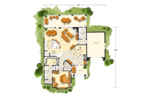 Floor Plan - Main Floor for Cabin House Plan #942-40 - 5 bed, 3.1 bath