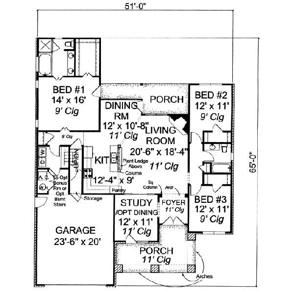 Dream House Plan - Southern Floor Plan - Main Floor Plan #20-1532