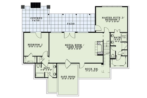 Floor Plan - Upper Floor for Craftsman House Plan #17-2504 - 4 bed, 4.5 bath