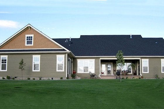Exterior - Rear Elevation for Craftsman House Plan #21-349 - 4 bed, 3.5 bath