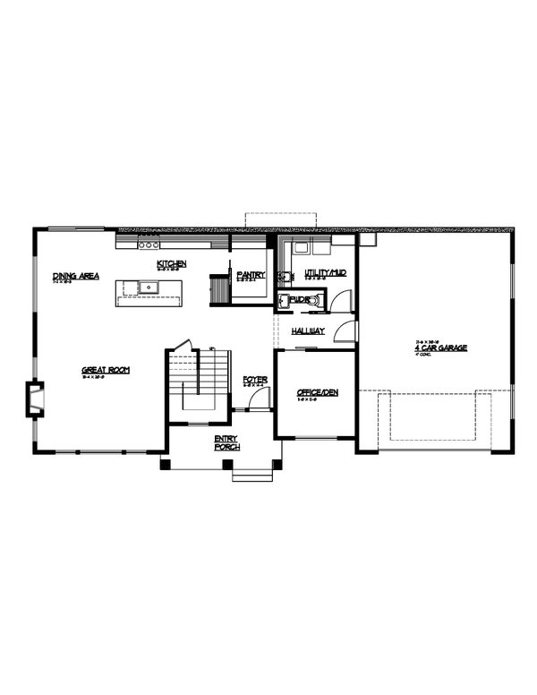 Architectural House Design - Traditional Floor Plan - Main Floor Plan #569-93