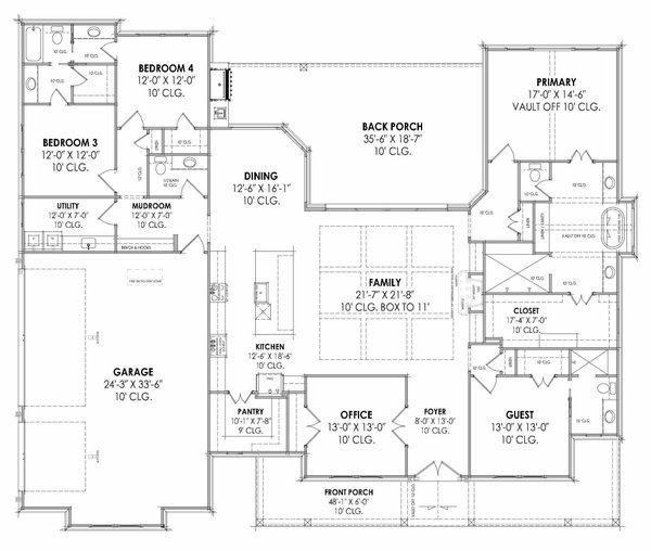 Farmhouse Floor Plan - Main Floor Plan #1096-125