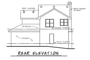 Exterior - Rear Elevation for Colonial House Plan #20-1226 - 4 bed, 2.5 bath