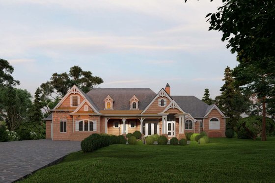 Exterior - Front Elevation 4 for Craftsman House Plan #54-449 - 4 bed, 3.5 bath
