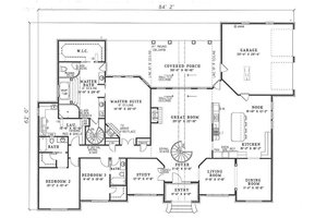 Floor Plan - Main Floor for European House Plan #17-1155 - 4 bed, 4 bath
