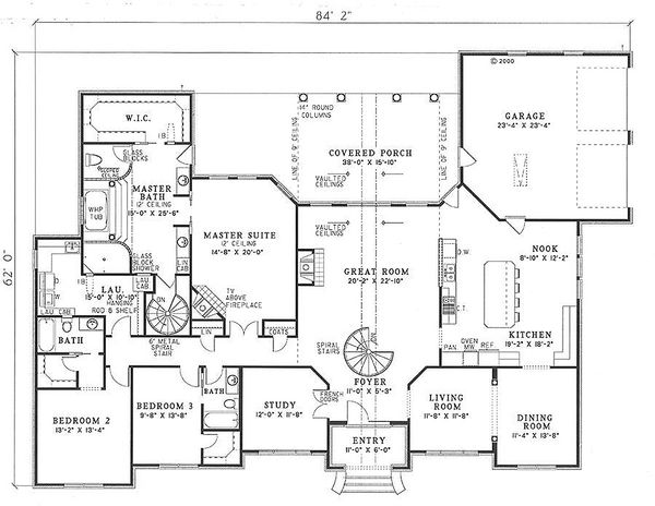 House Plan Design - European Floor Plan - Main Floor Plan #17-1155