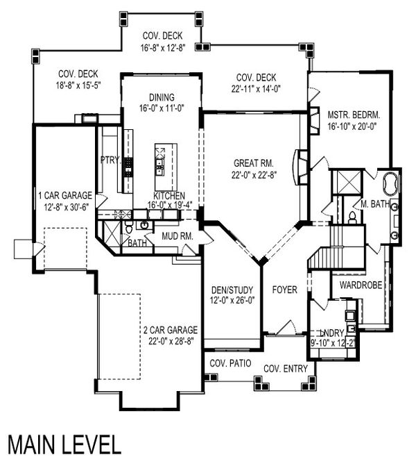 Home Plan - Modern Floor Plan - Main Floor Plan #920-123