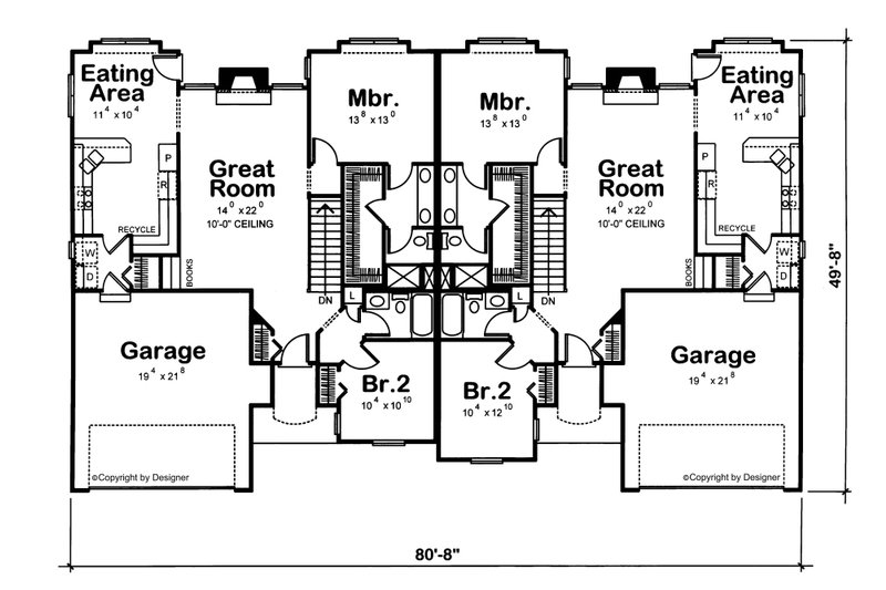 Home Plan - Floor Plan - Main Floor for Traditional House Plan #20-392 - 2 bed, 2 bath