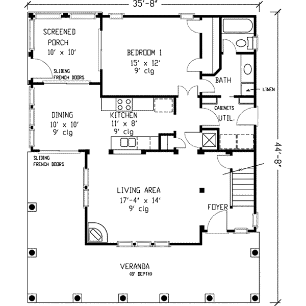 Architectural House Design - Farmhouse Floor Plan - Main Floor Plan #410-123