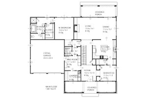 Floor Plan - Main Floor for Craftsman House Plan #901-36 - 4 bed, 2.5 bath