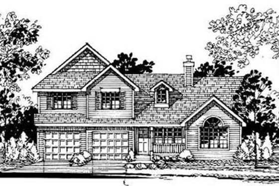 Exterior - Front Elevation for Traditional House Plan #50-215 - 5 bed, 2.5 bath