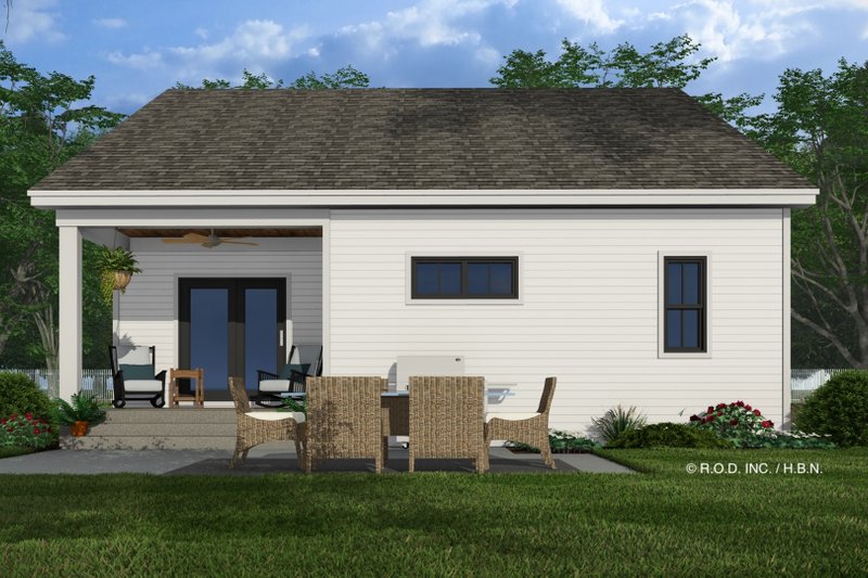 Architectural House Design - Exterior - Rear Elevation for Farmhouse House Plan #51-1332 - 3 bed, 2 bath