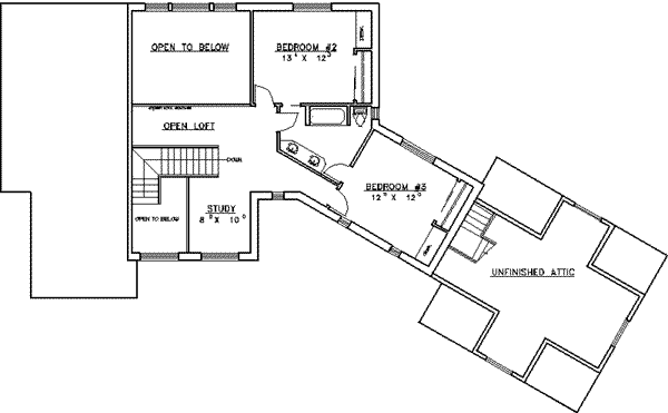 European Floor Plan - Upper Floor Plan #117-159