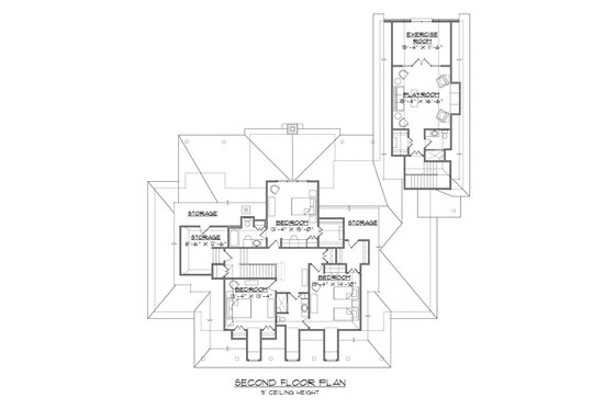 Floor Plan - Upper Floor for Country House Plan #1054-75 - 5 bed, 4 bath