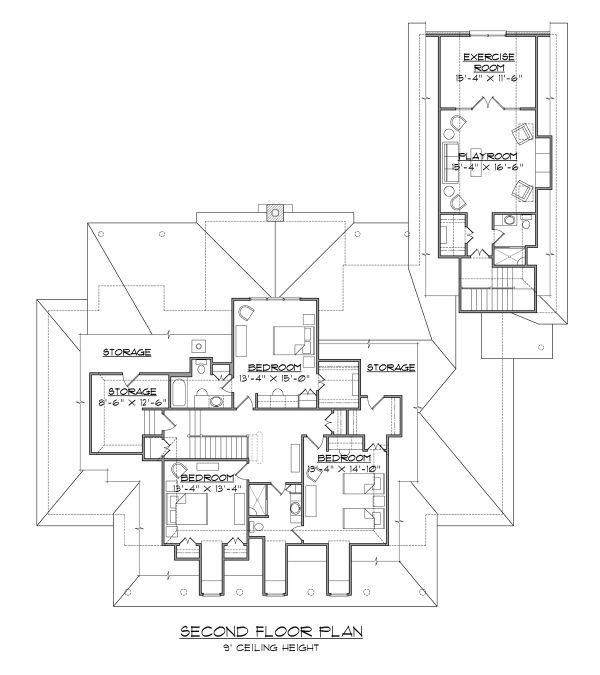 Architectural House Design - Country Floor Plan - Upper Floor Plan #1054-75