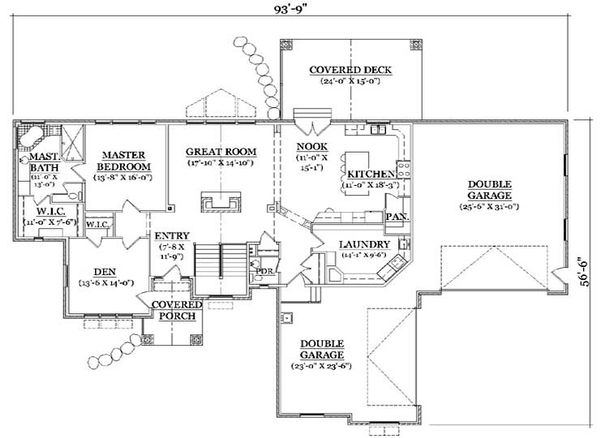 House Plan Design - Craftsman Floor Plan - Main Floor Plan #5-249