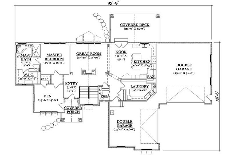 Dream House Plan - Floor Plan - Main Floor for Craftsman House Plan #5-249 - 4 bed, 3.5 bath