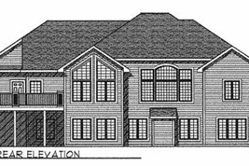 Home Plan - Exterior - Rear Elevation for European House Plan #70-504 - 2 bed, 2.5 bath