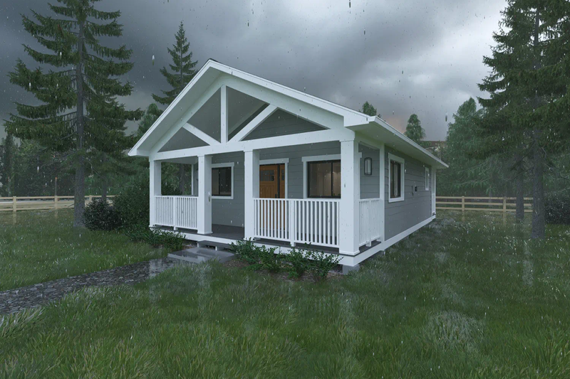 House Plan Design - Exterior - Other Elevation 1 for Cottage House Plan #126-281 - 1 bed, 1 bath