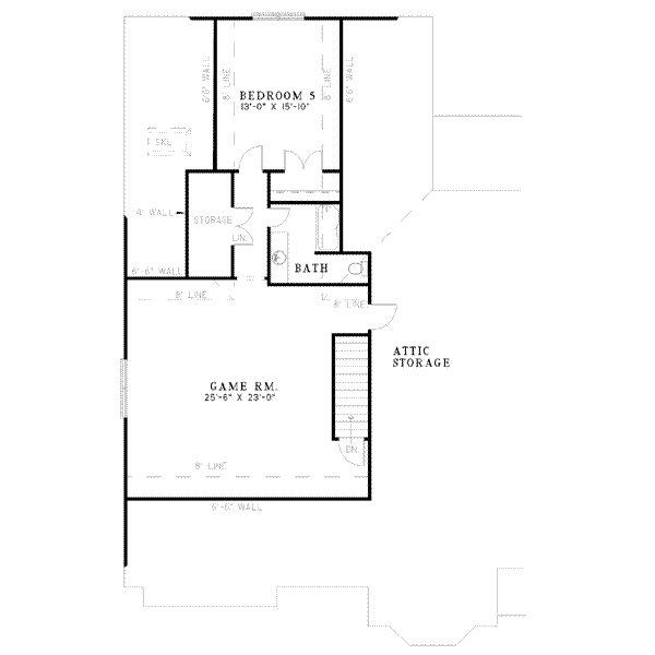 Ranch Floor Plan - Upper Floor Plan #17-575
