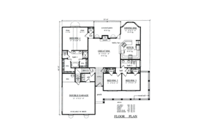 Floor Plan - Main Floor for Farmhouse House Plan #42-364 - 3 bed, 2 bath