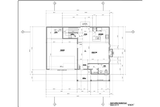 Floor Plan - Main Floor for Craftsman House Plan #53-778 - 4 bed, 2.5 bath