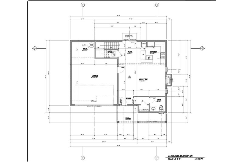 House Blueprint - Floor Plan - Main Floor for Craftsman House Plan #53-778 - 4 bed, 2.5 bath