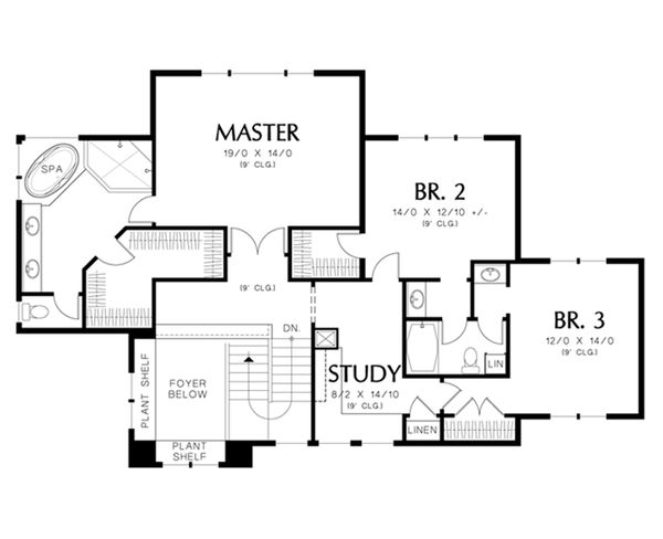 Architectural House Design - Prairie Floor Plan - Upper Floor Plan #48-464