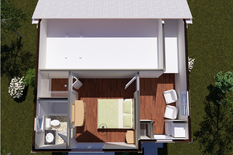 Architectural House Design - Floor Plan - Upper Floor 1 for Cottage House Plan #513-2418 - 2 bed, 2 bath