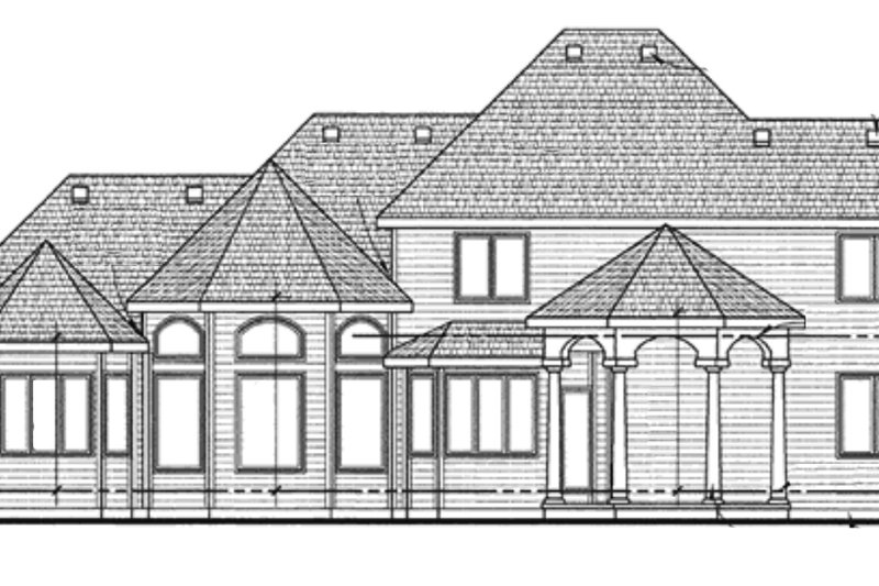 Dream House Plan - Exterior - Rear Elevation for European House Plan #20-2117 - 4 bed, 3.5 bath