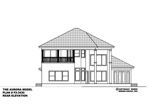 Exterior - Rear Elevation for European House Plan #27-264 - 4 bed, 3.5 bath