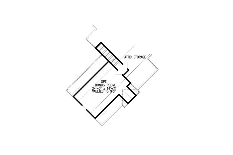 Architectural House Design - Floor Plan - Upper Floor for Ranch House Plan #54-487 - 3 bed, 2.5 bath